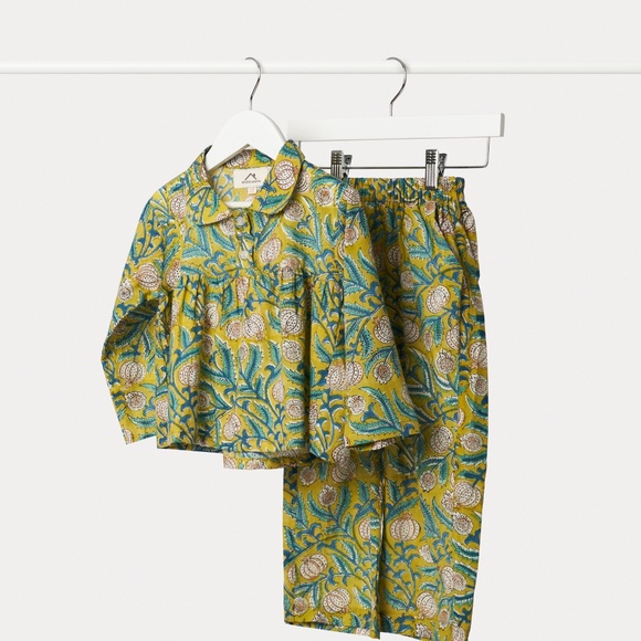 Kids 100% Cotton Pajama Set | Hand Block Print | 18M–6Y | Sensitive Skin Safe - Picture 3 of 3